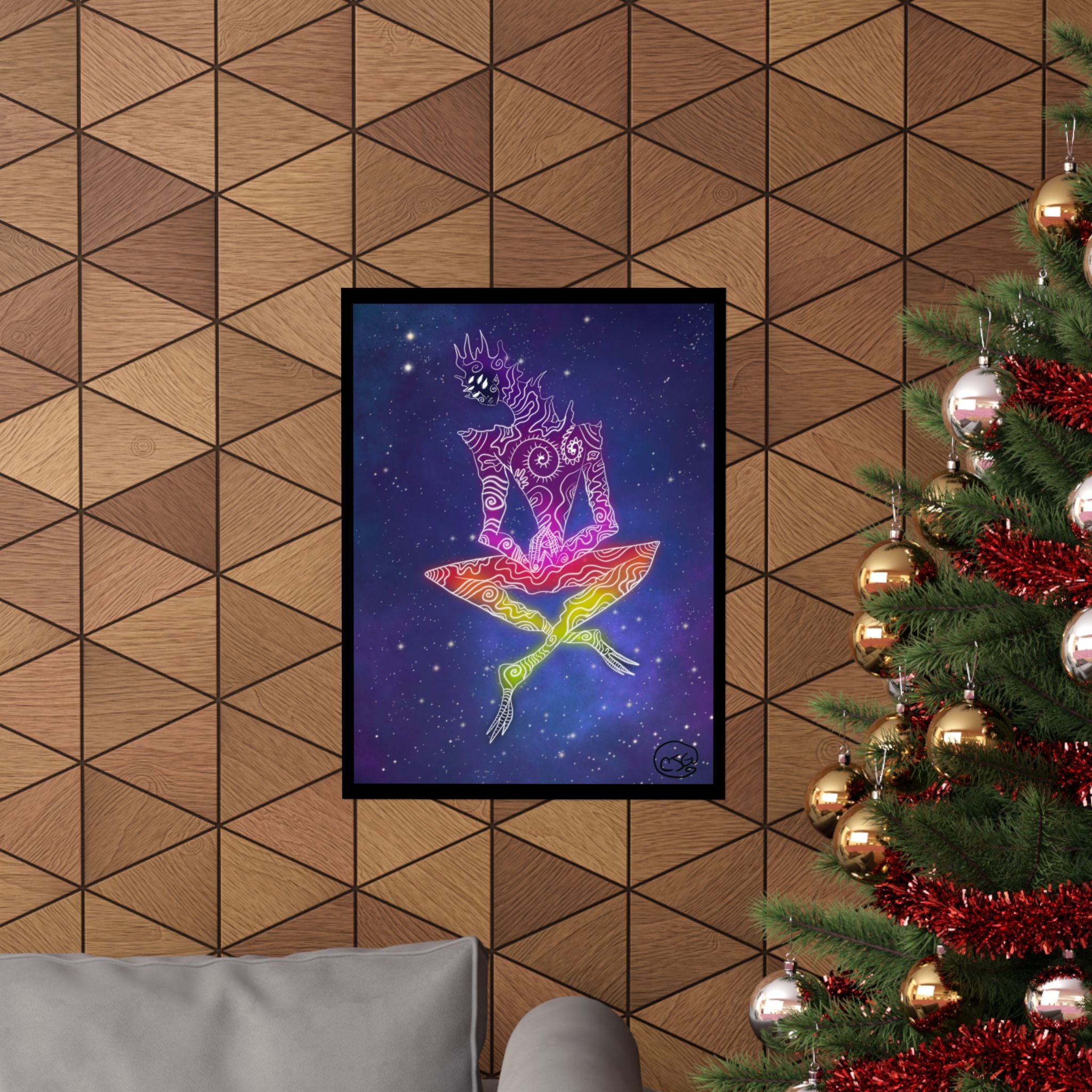 Psychedelic Cosmic Dancer Matte Poster