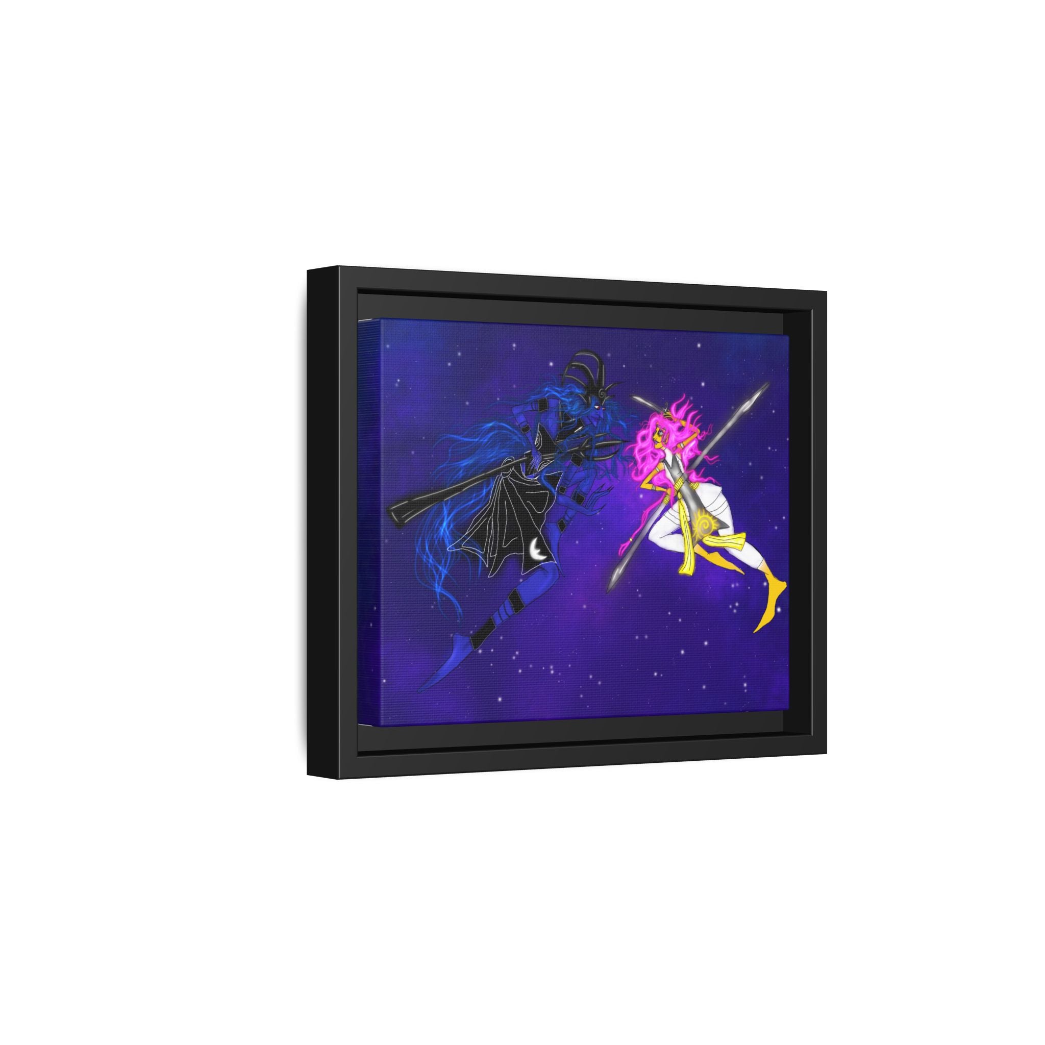 Framed Matte Canvas — Cosmic Duel Sailor Warriors Wall Art