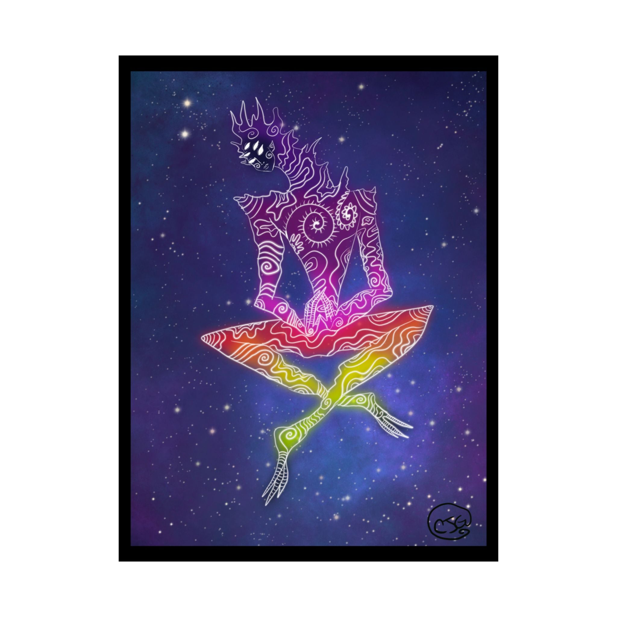 Psychedelic Cosmic Dancer Matte Poster