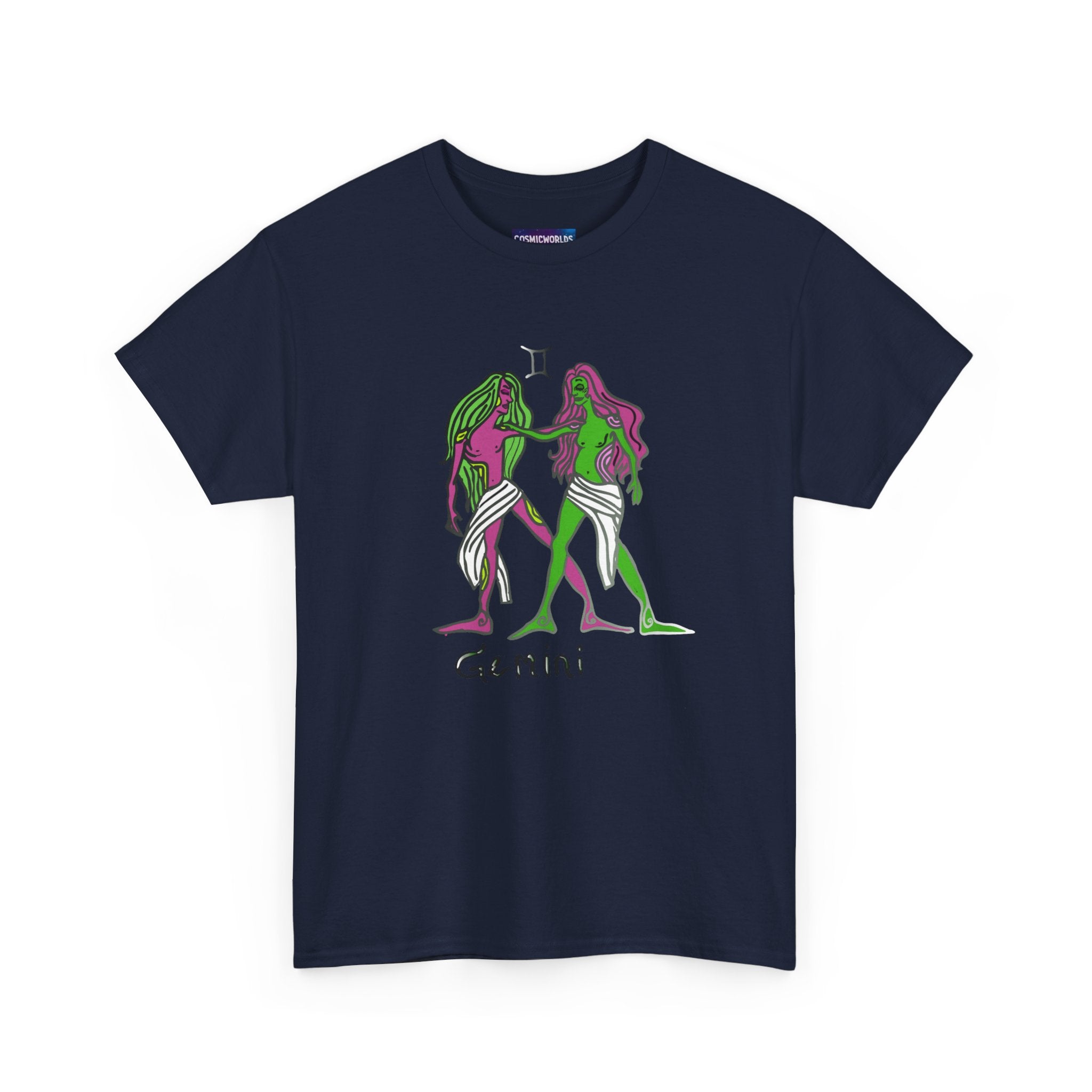 Gemini Zodiac T‑Shirt — Hand‑Drawn Twins Astrological Tee