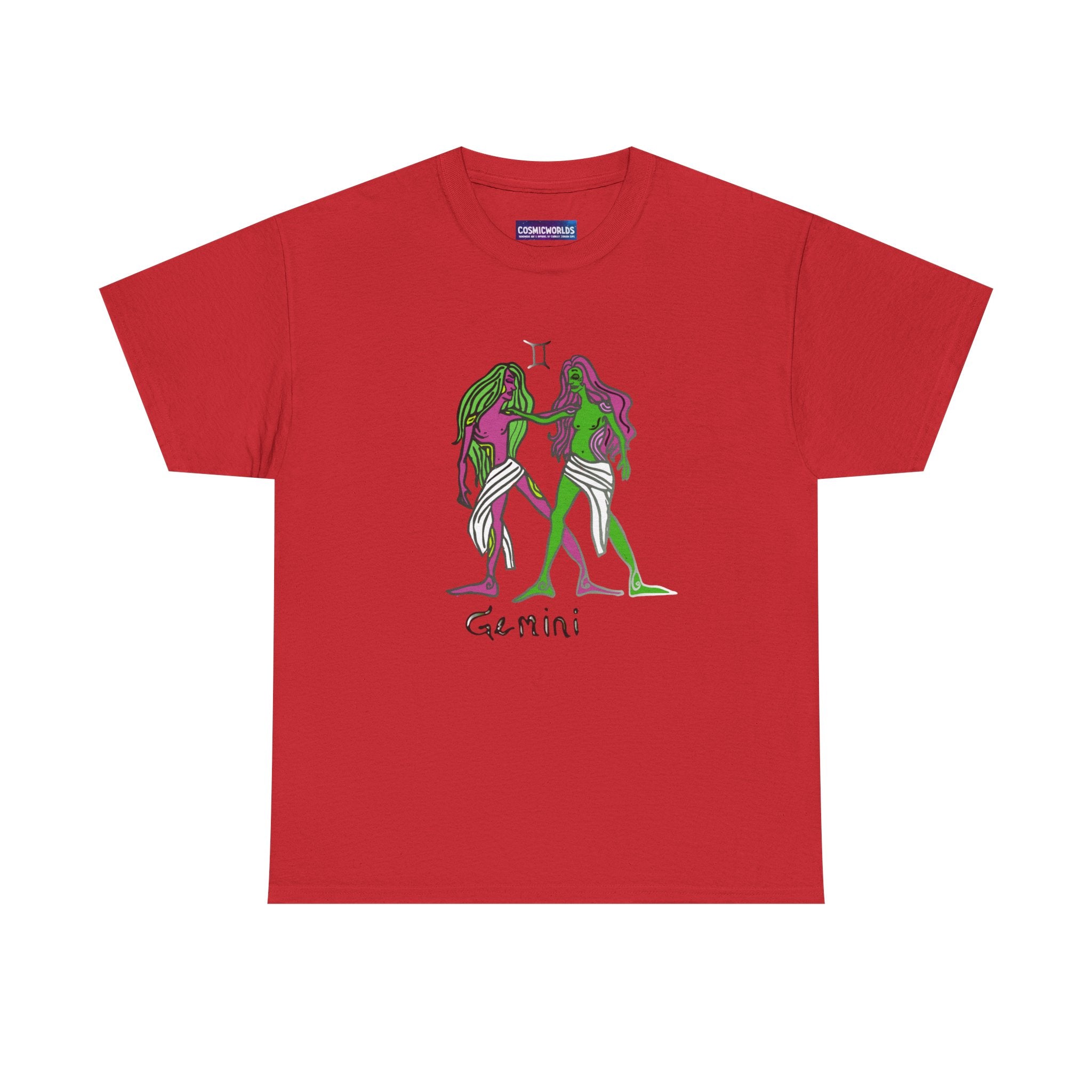 Gemini Zodiac T‑Shirt — Hand‑Drawn Twins Astrological Tee