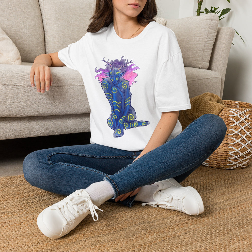Space Deer Goddess T-Shirt — Psychedelic Illustration