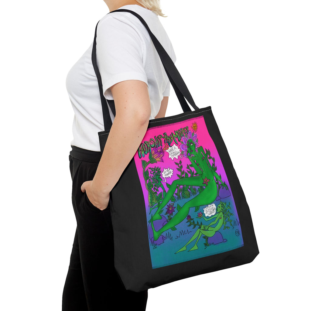 Psychedelic Garden Tote Bag — Colorful Alien Floral Art AOP