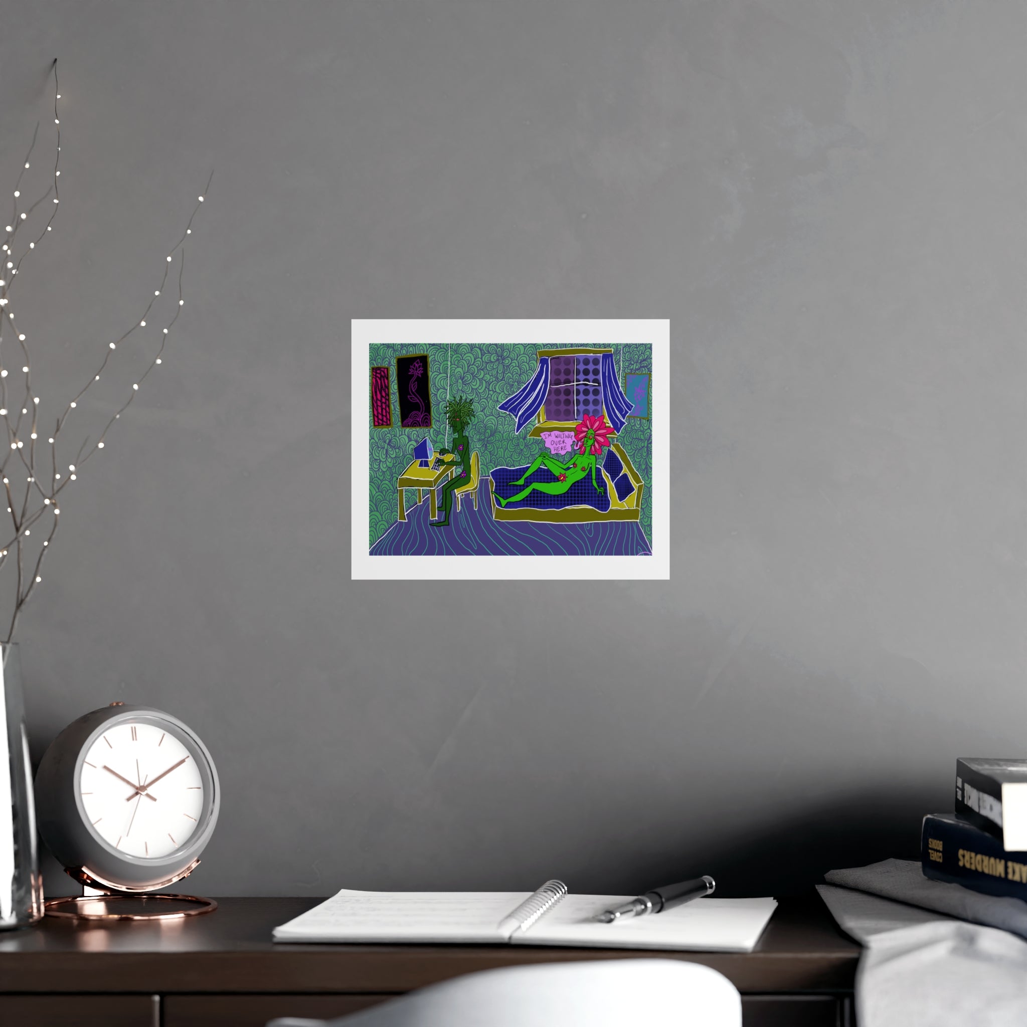 Surreal Bedroom Art Poster — “I’m Wilting” Matte Print