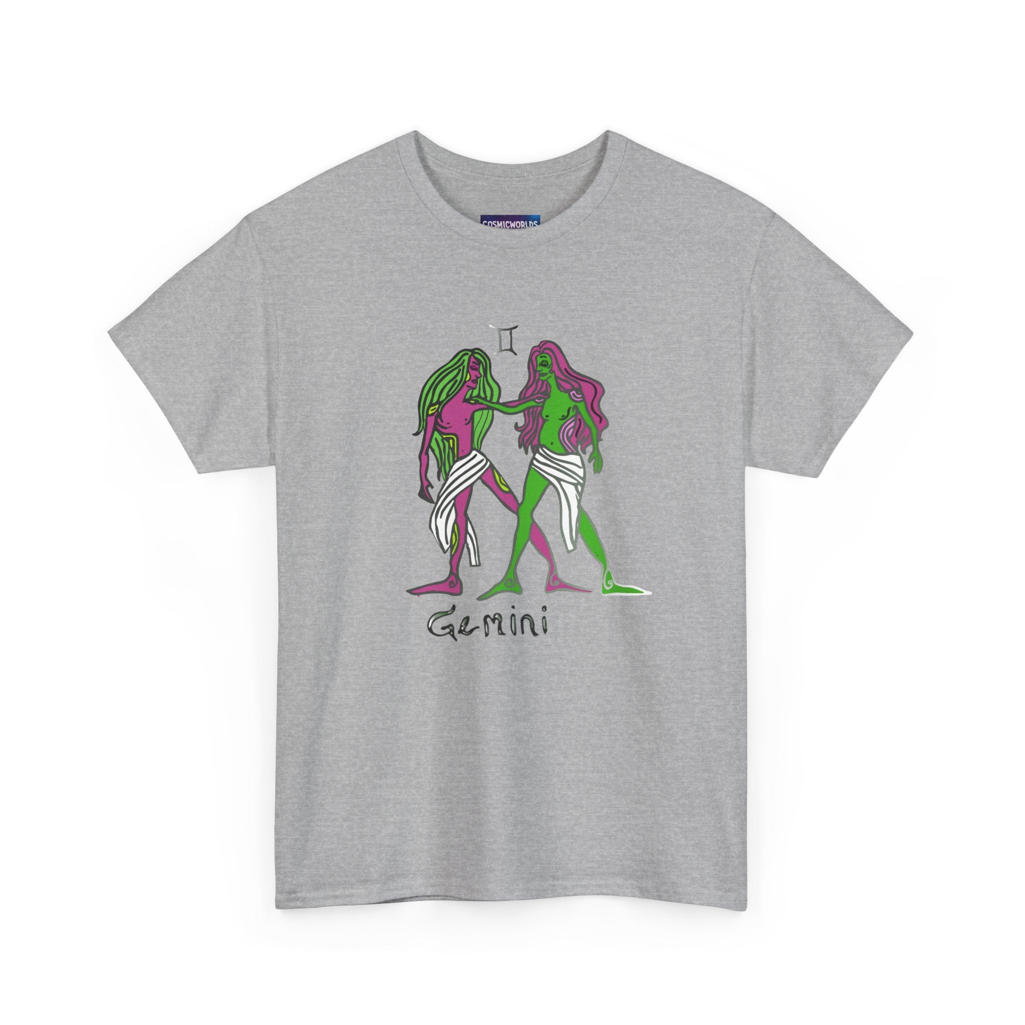 Gemini Zodiac T‑Shirt — Hand‑Drawn Twins Astrological Tee