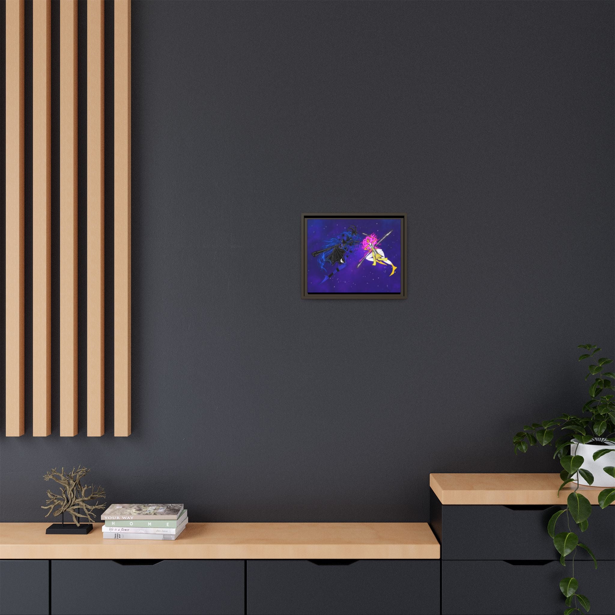 Framed Matte Canvas — Cosmic Duel Sailor Warriors Wall Art
