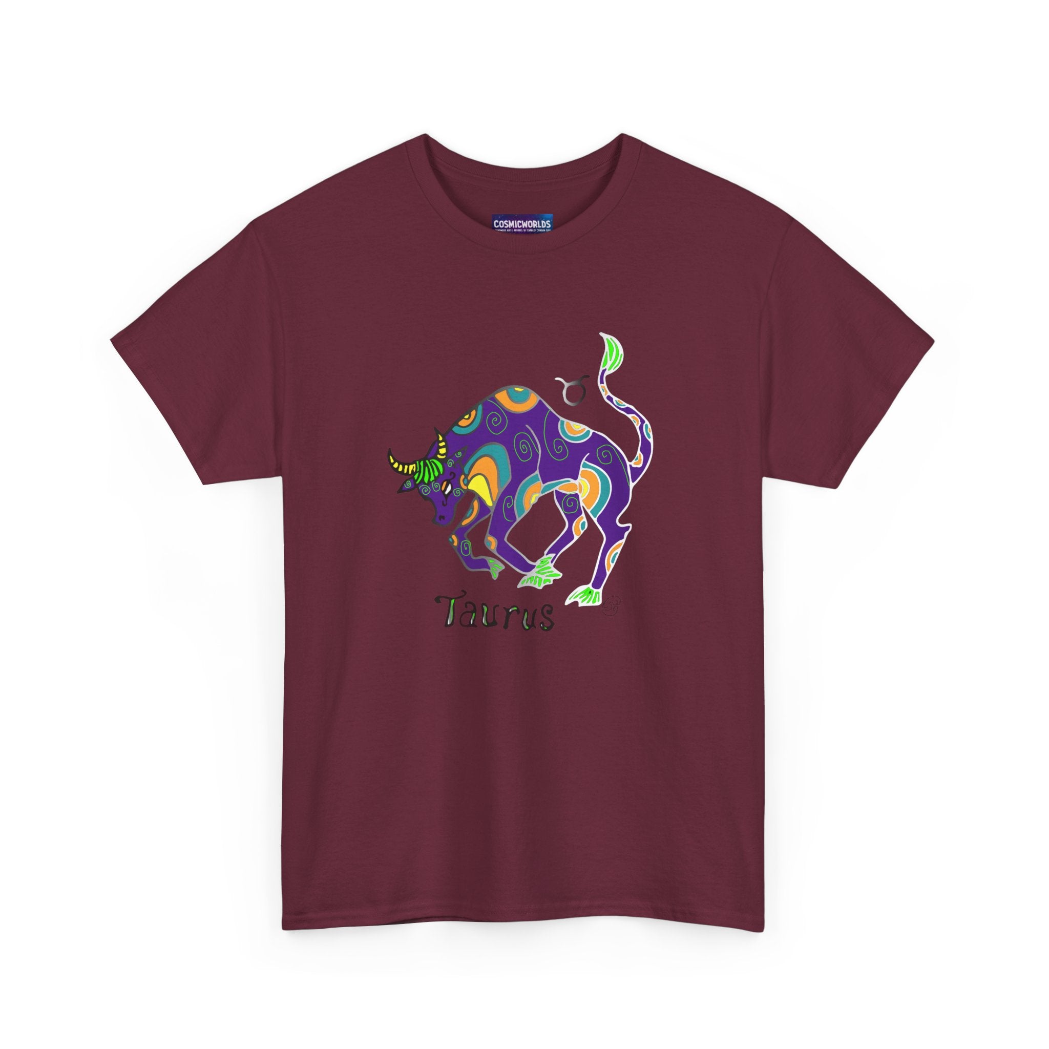 Taurus Bull Zodiac T-Shirt — Colorful Astrological Tee for Taurus Birthday Gifts