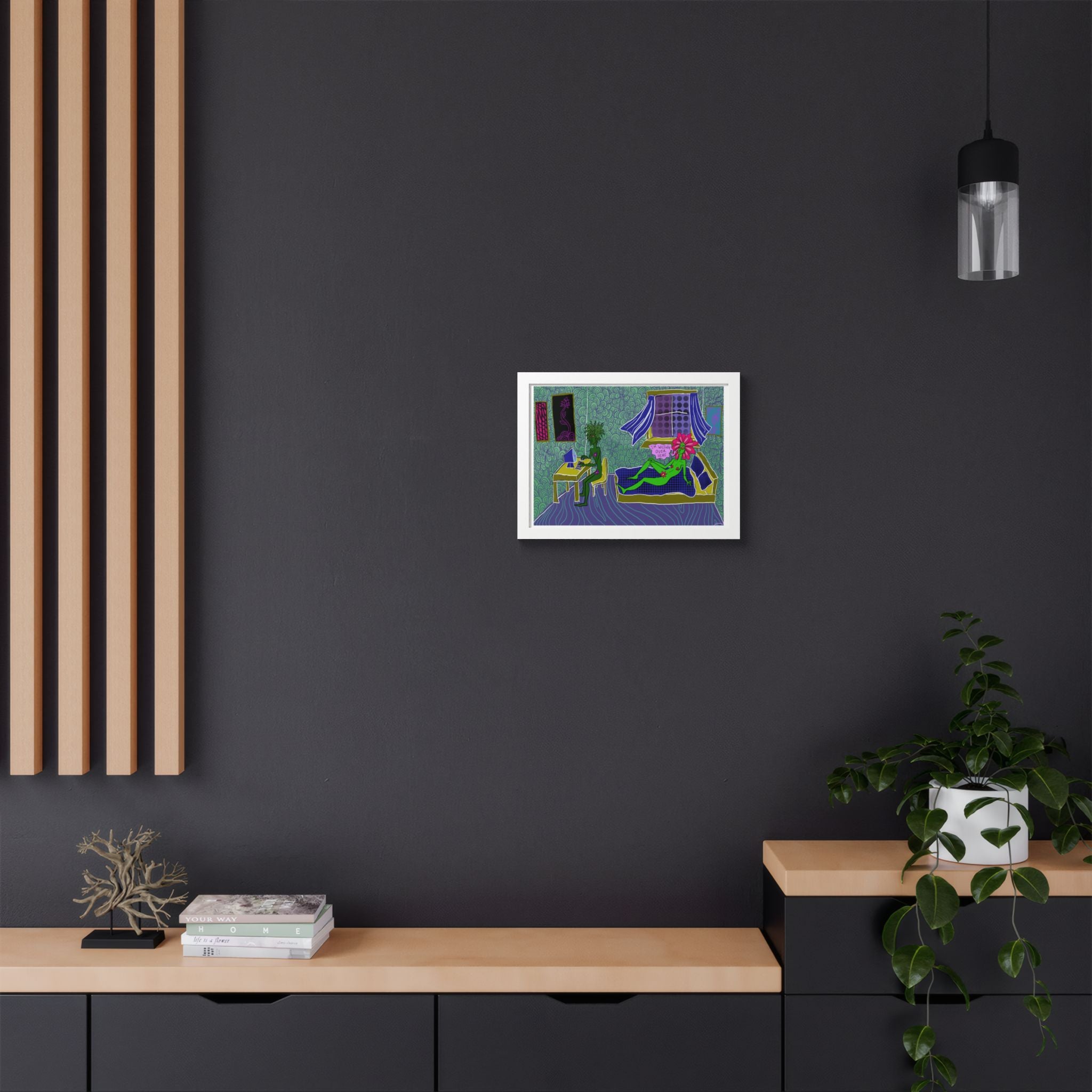 Surreal Floral Bedroom Art Print — Framed Poster
