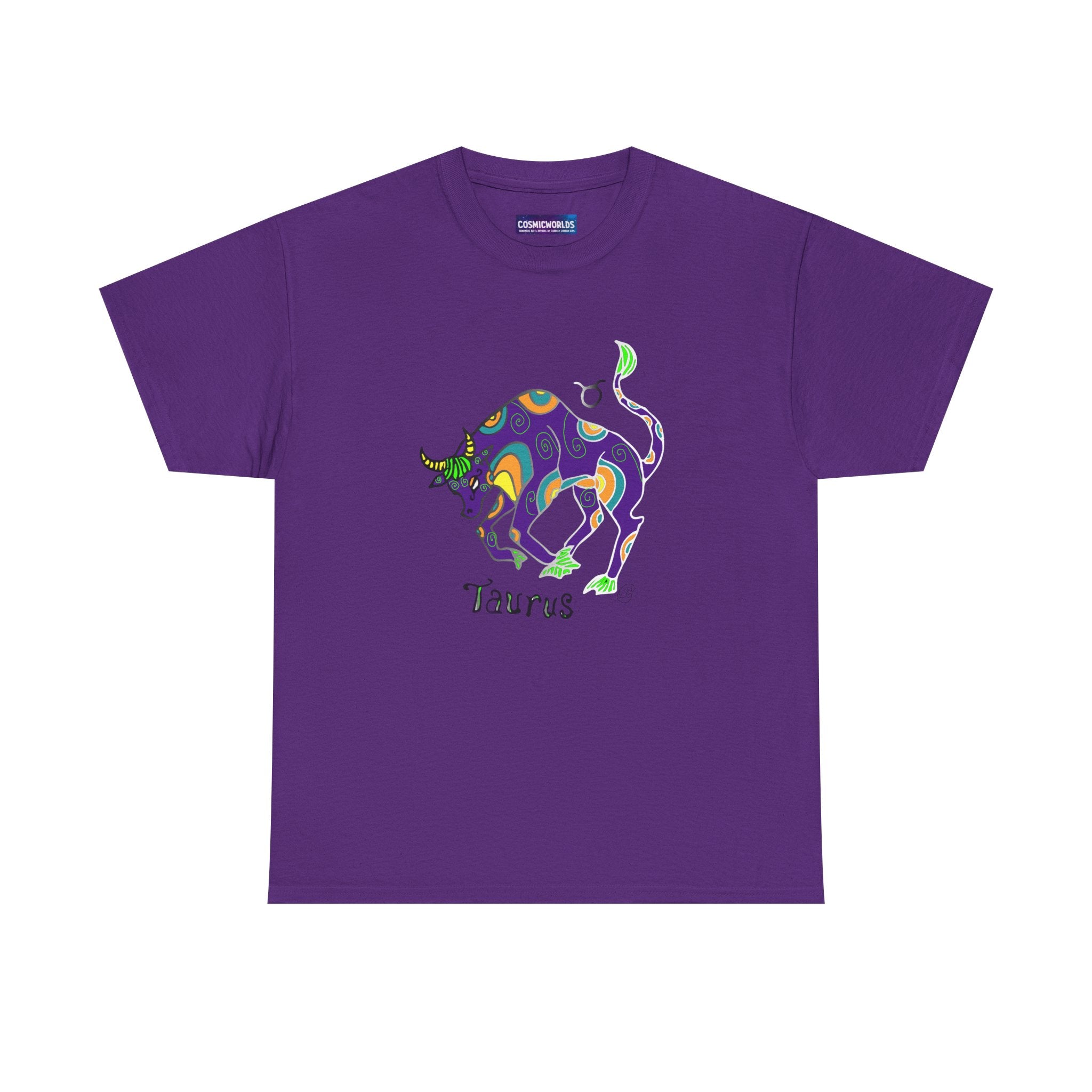 Taurus Bull Zodiac T-Shirt — Colorful Astrological Tee for Taurus Birthday Gifts