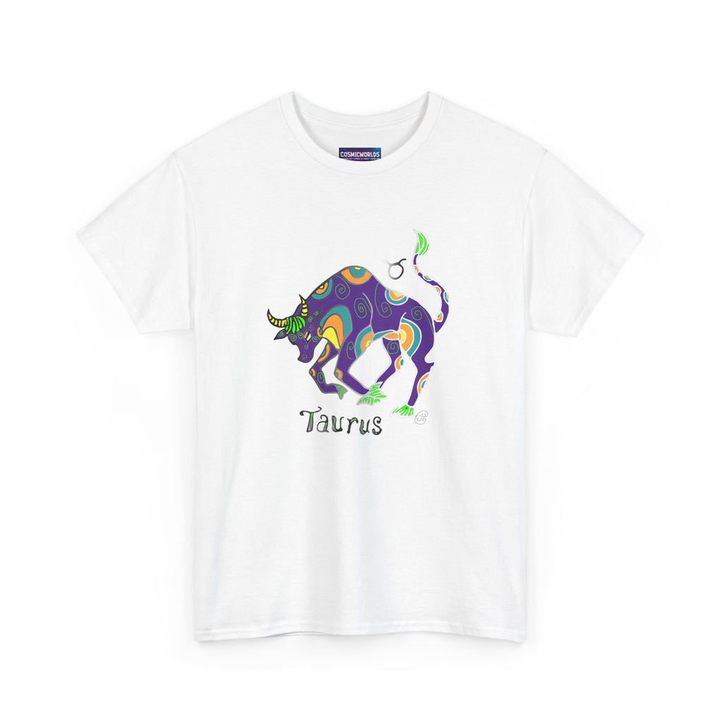 Taurus Bull Zodiac T-Shirt — Colorful Astrological Tee for Taurus Birthday Gifts