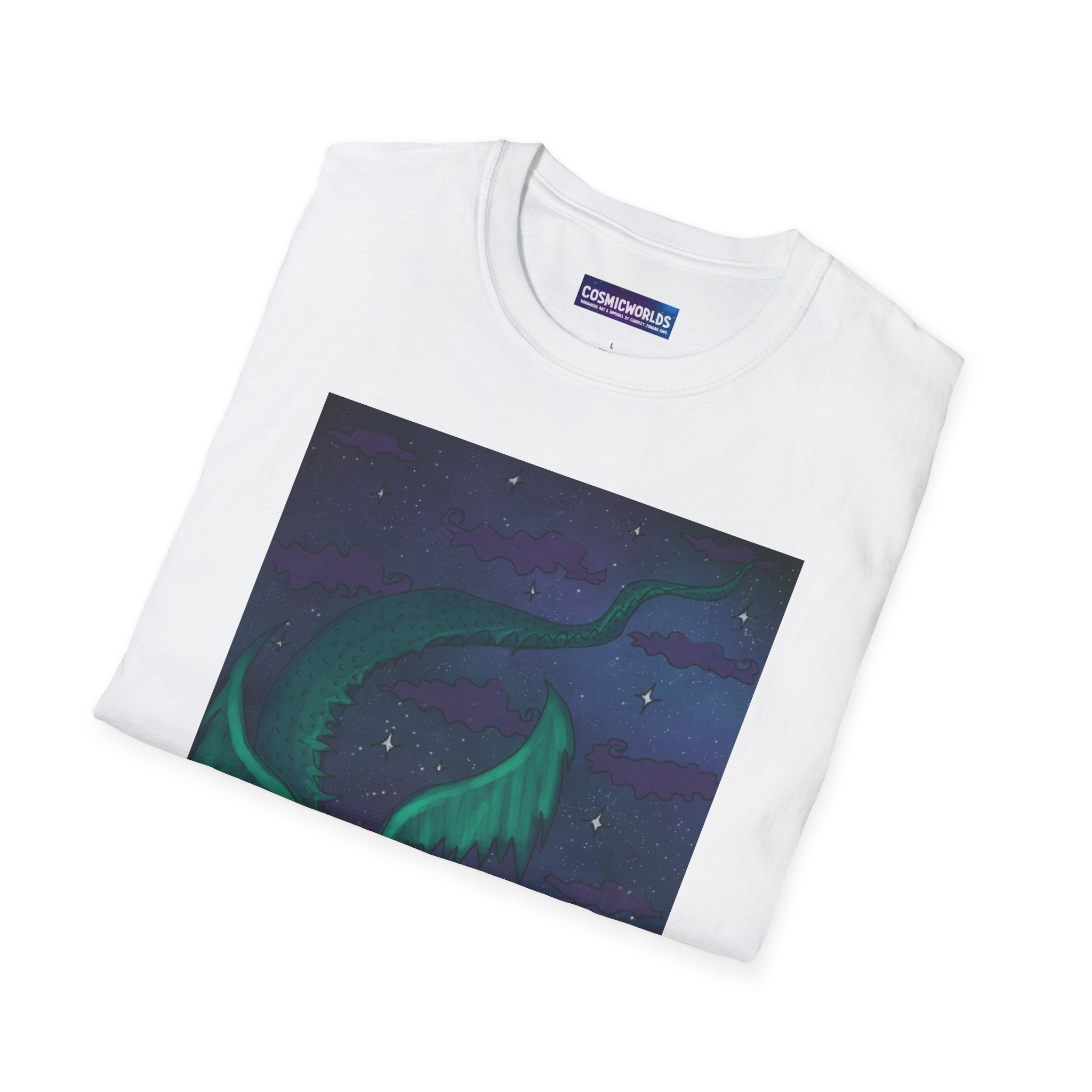 Celestial Night Bloom T-Shirt — Flower Dragon