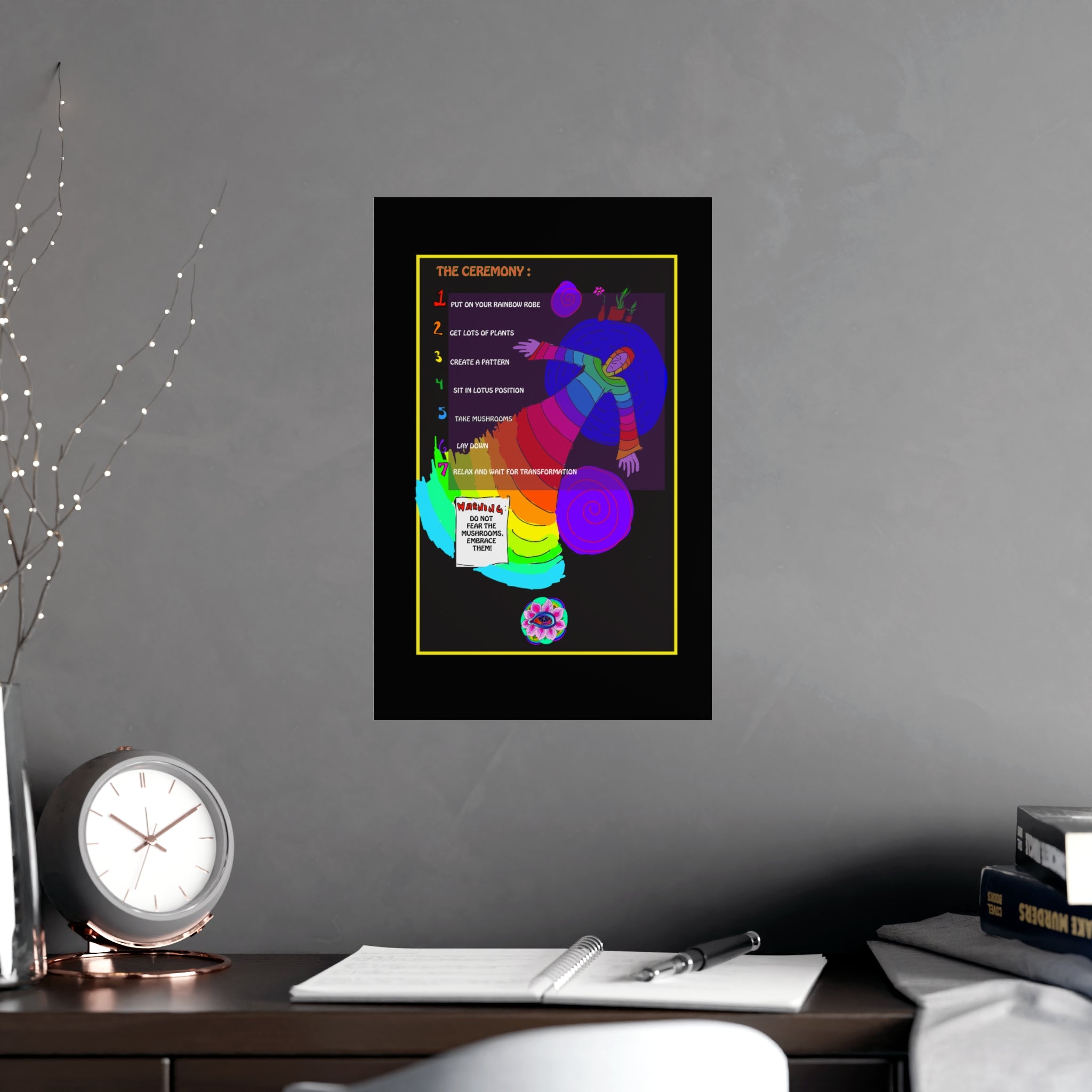 Psychedelic Ceremony Poster — Matte Vertical & Horizontal Art Print