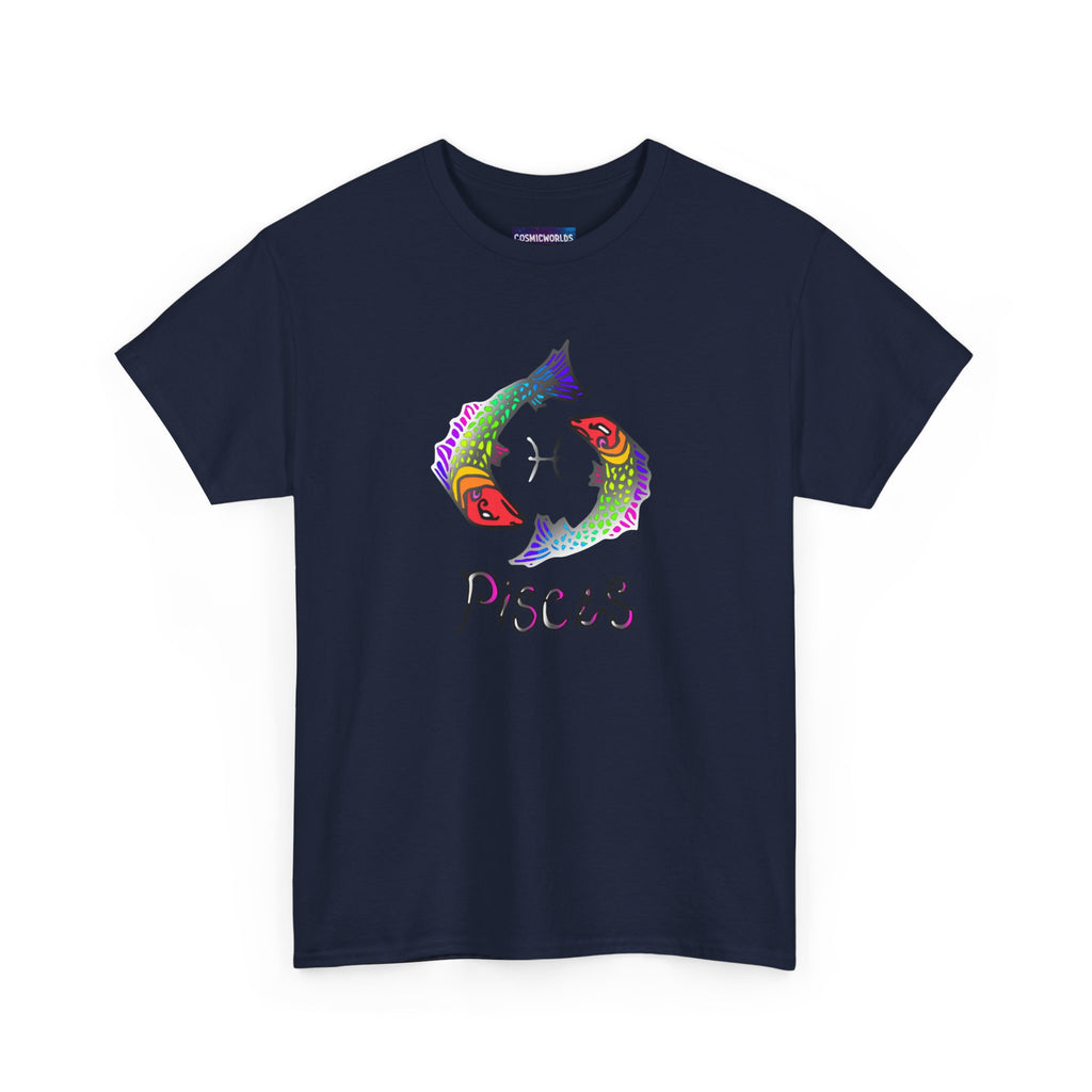 Pisces Zodiac T-Shirt — Colorful Fish Astrology Tee
