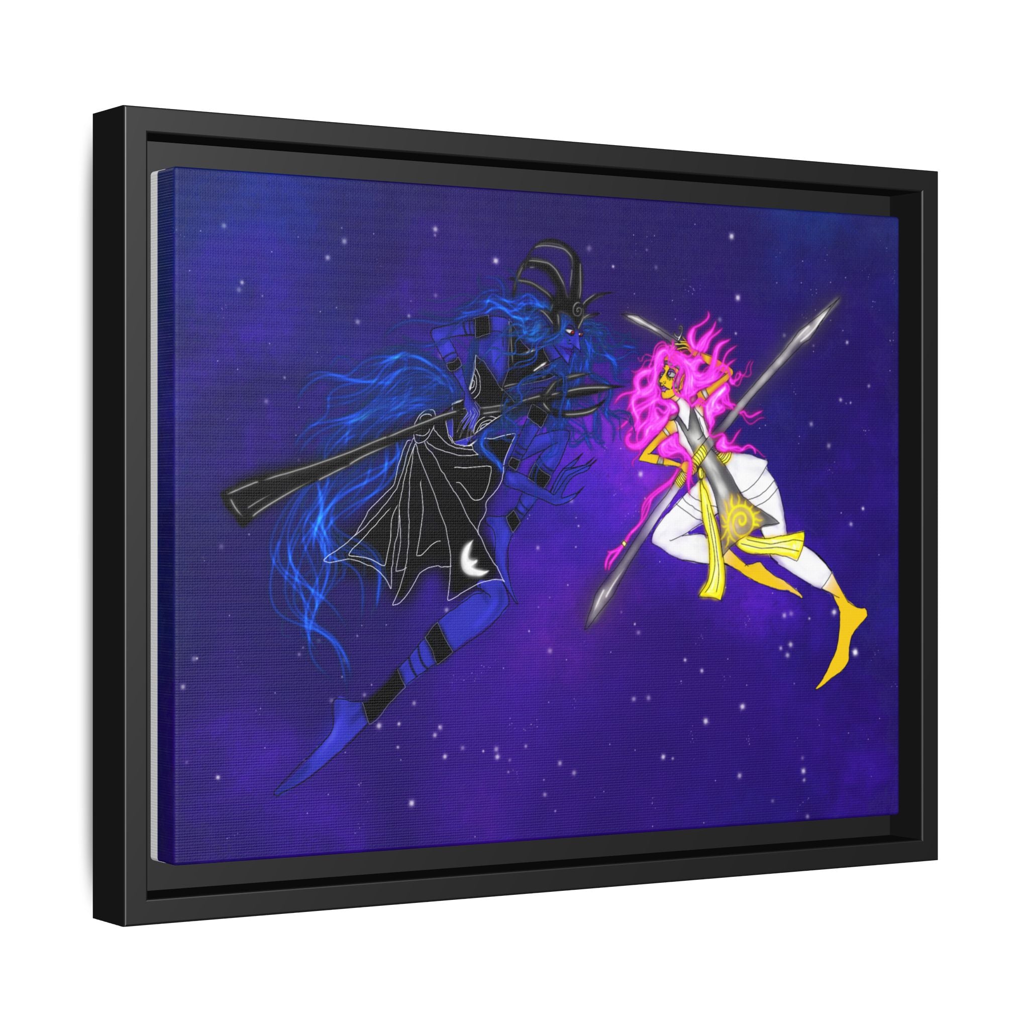 Framed Matte Canvas — Cosmic Duel Sailor Warriors Wall Art