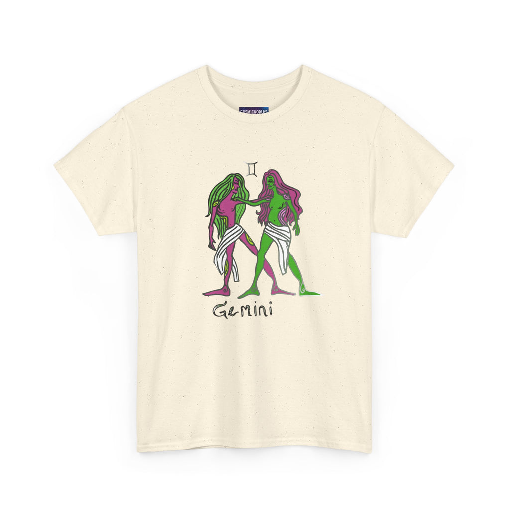 Gemini Zodiac T‑Shirt — Hand‑Drawn Twins Astrological Tee