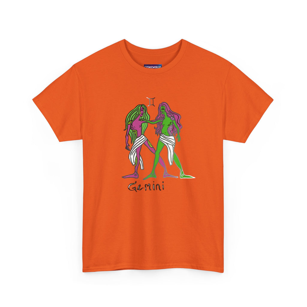 Gemini Zodiac T‑Shirt — Hand‑Drawn Twins Astrological Tee