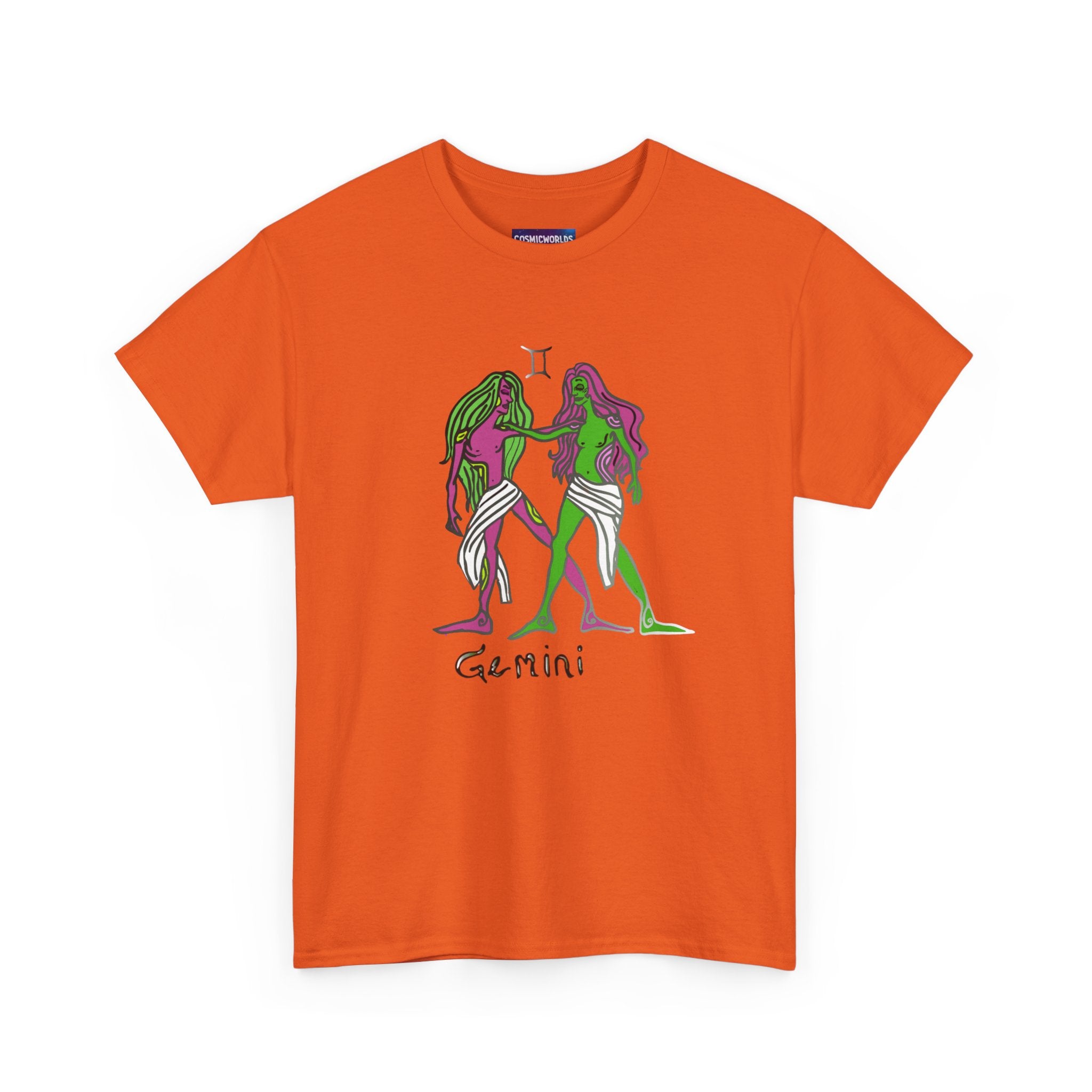 Gemini Zodiac T‑Shirt — Hand‑Drawn Twins Astrological Tee