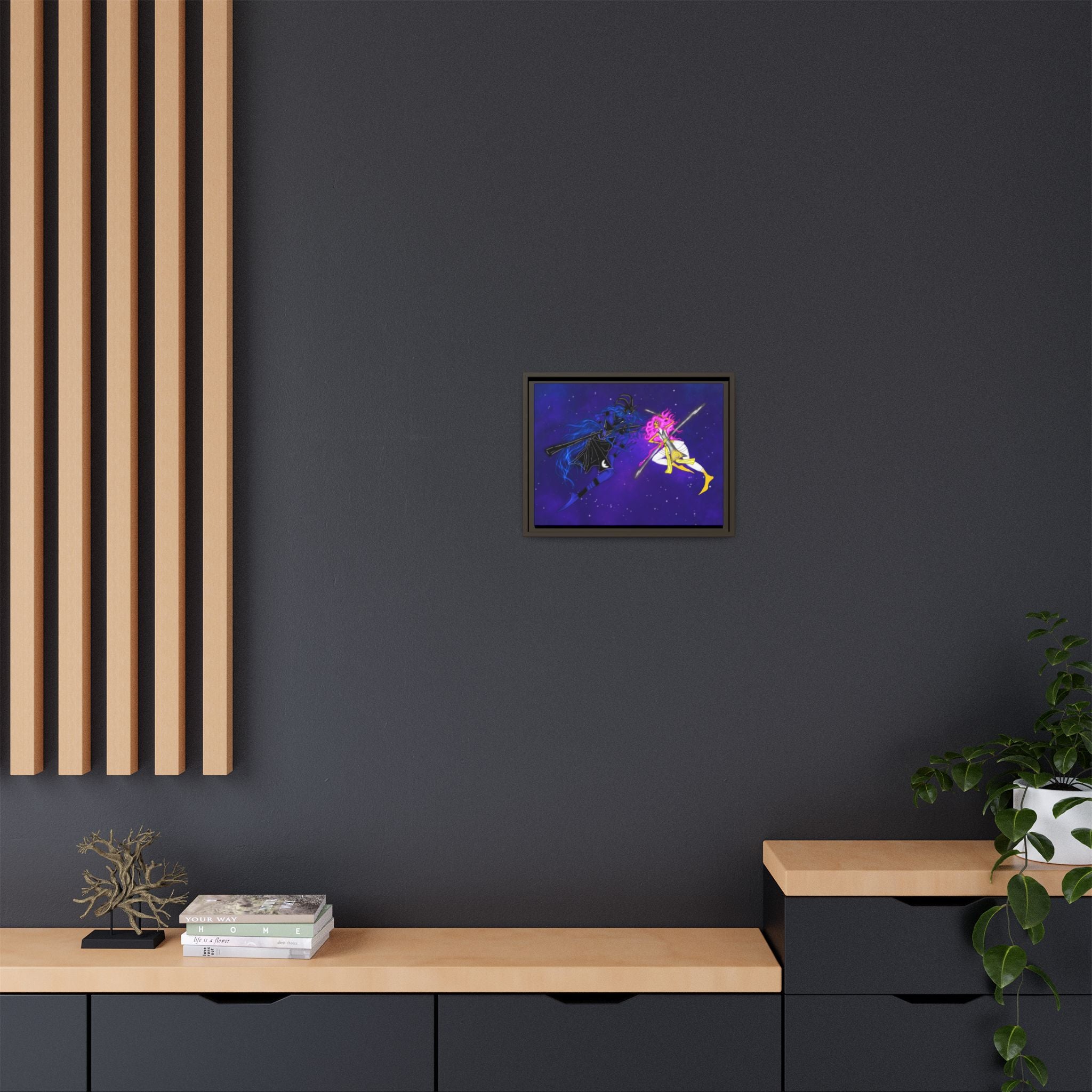 Framed Matte Canvas — Cosmic Duel Sailor Warriors Wall Art