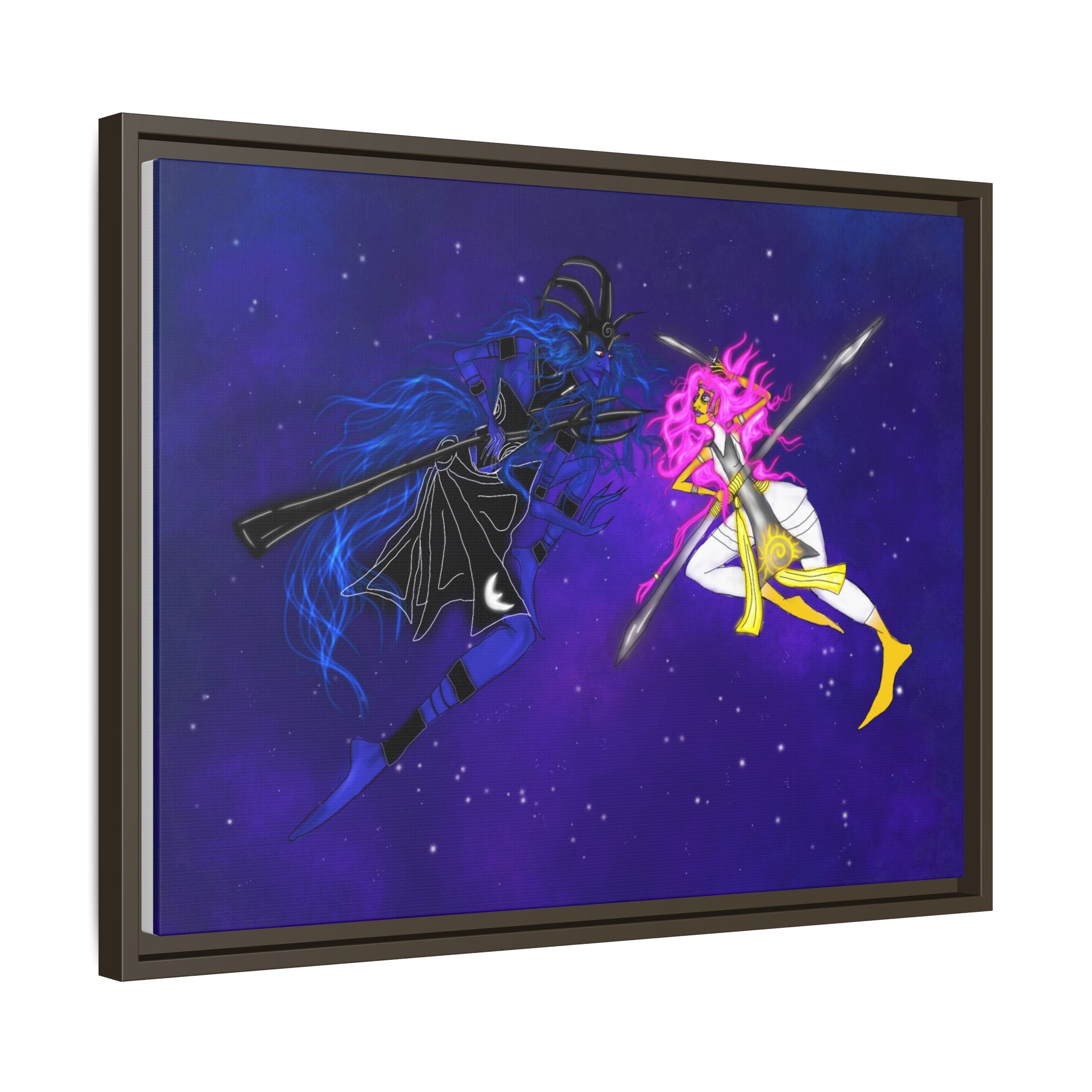 Framed Matte Canvas — Cosmic Duel Sailor Warriors Wall Art