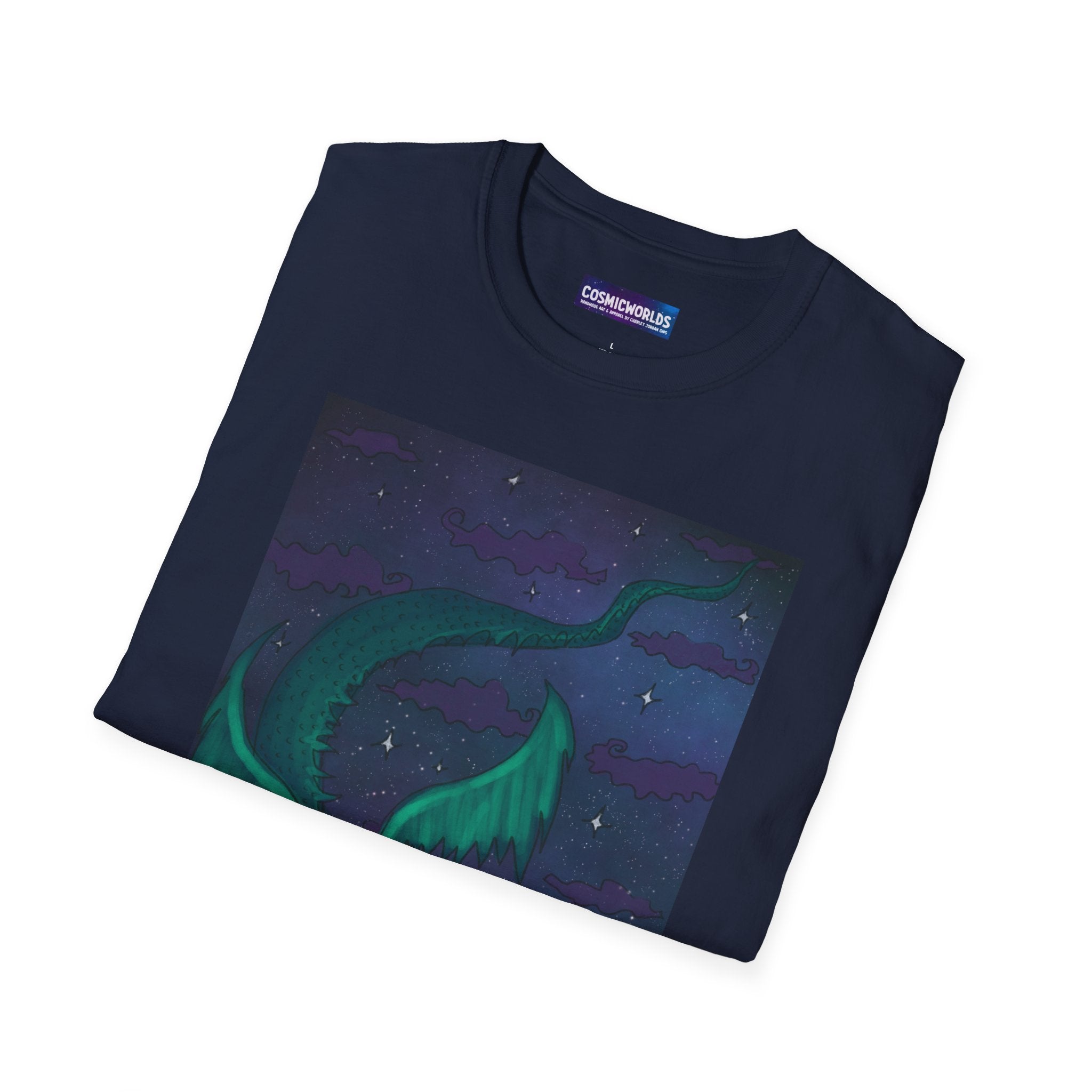 Celestial Night Bloom T-Shirt — Flower Dragon