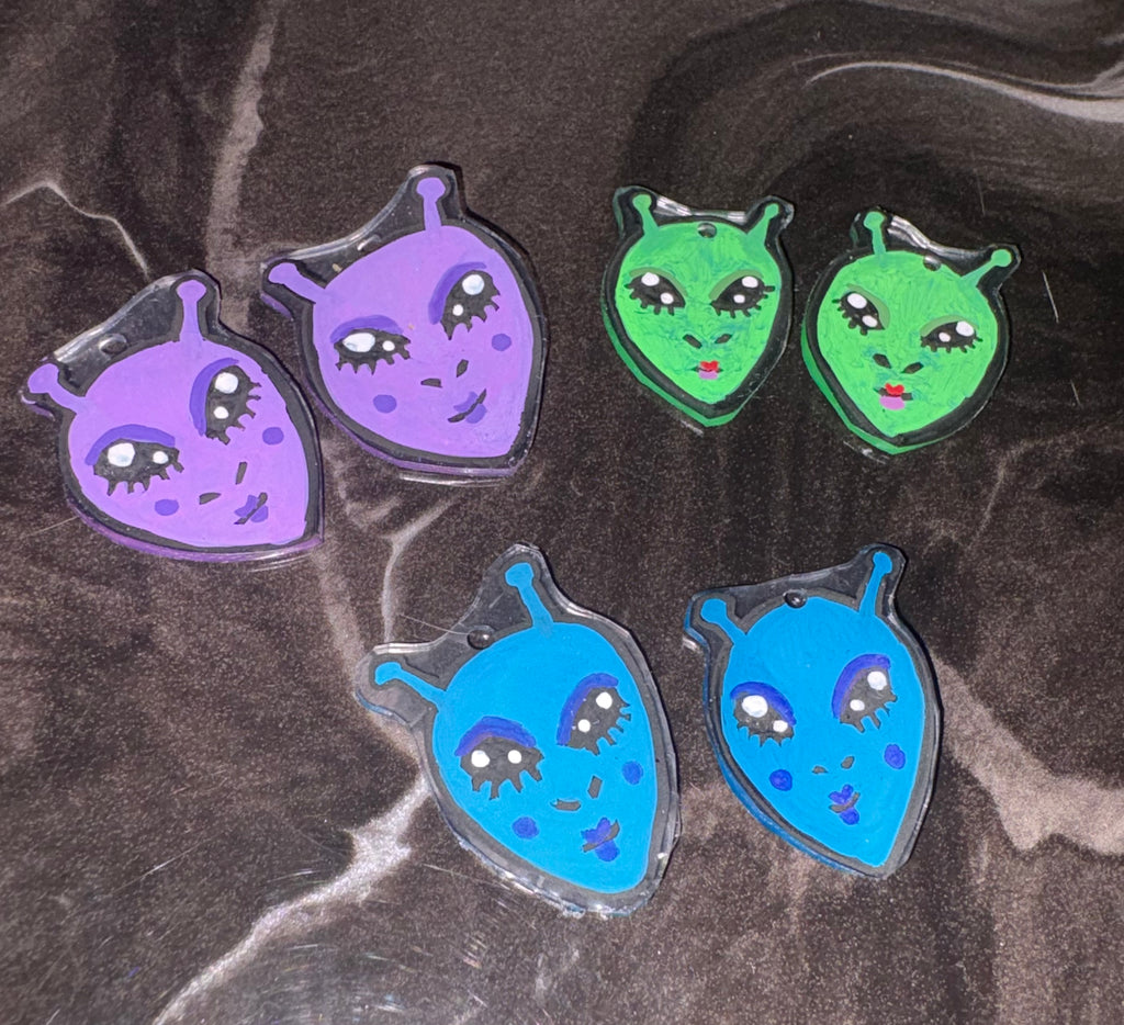 Alien Head Earrings